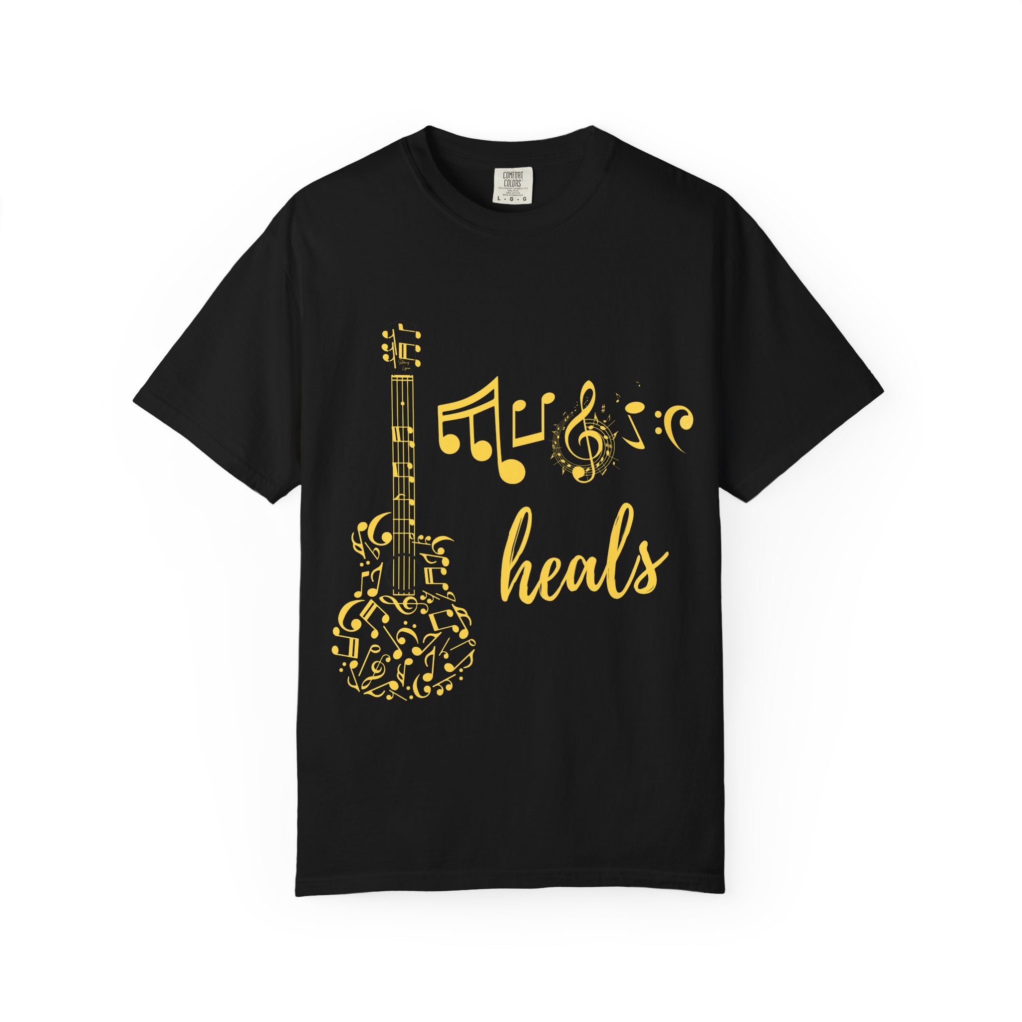 "Music Heals" Graphic Tee - Yellow