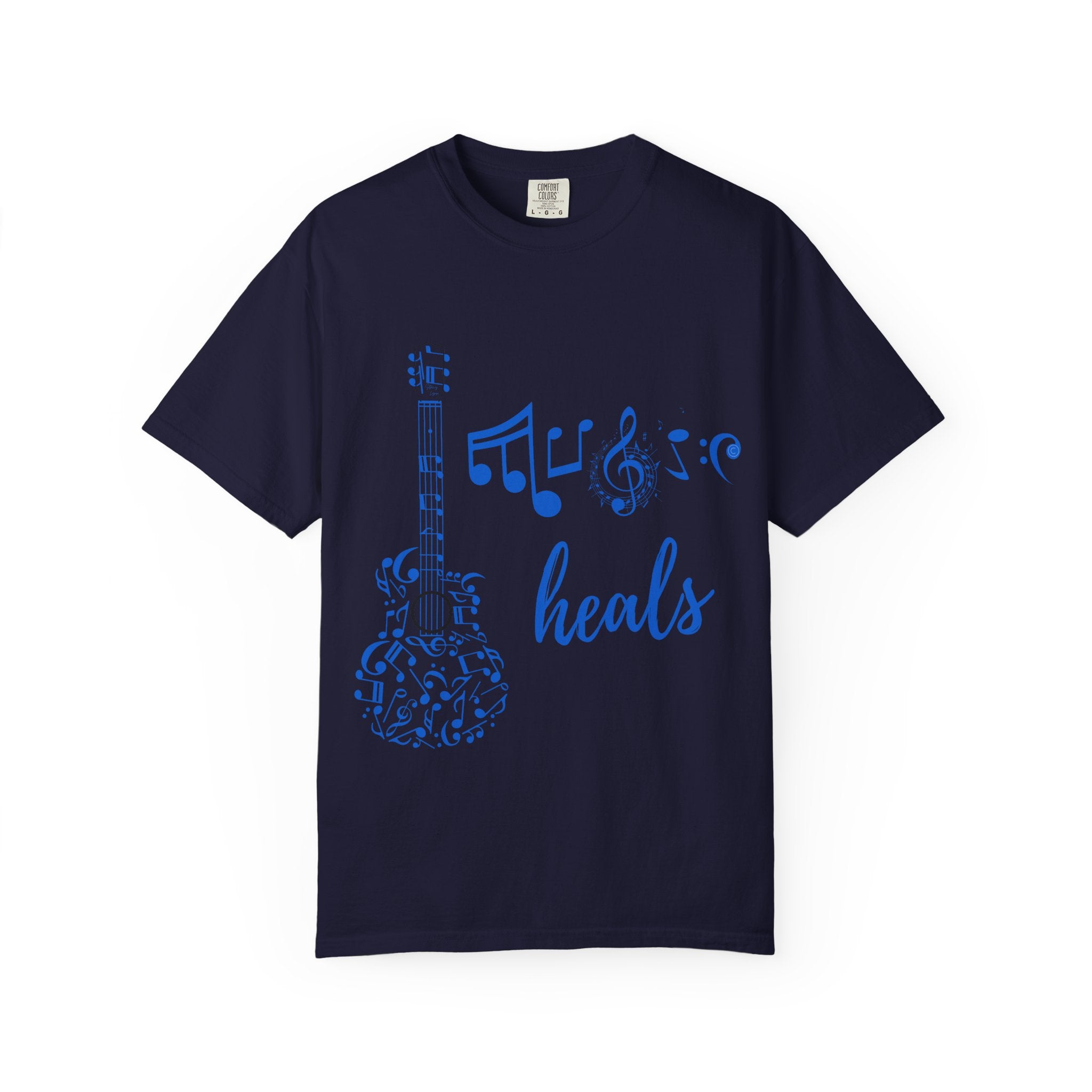 "Music Heals" Graphic Tee - Blue