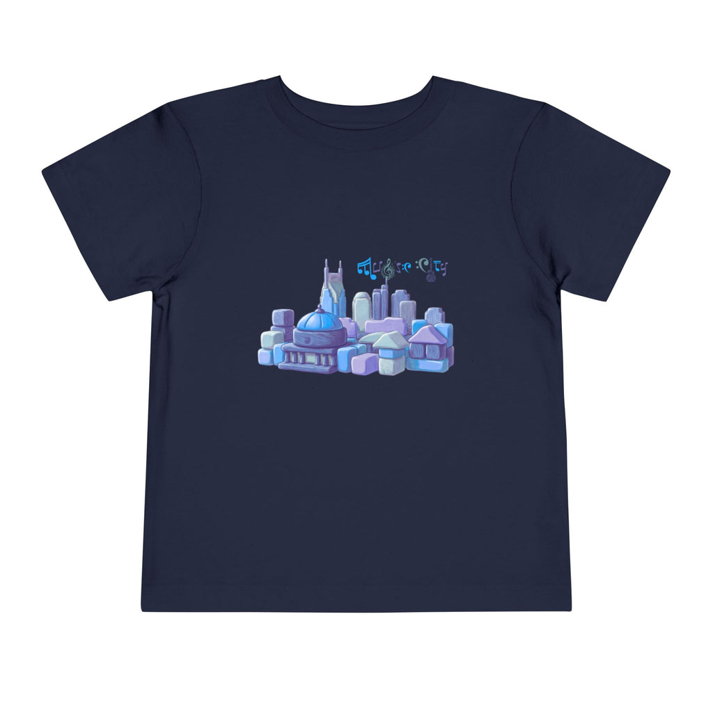 Boy's Toddler Tee with Blue MusicCityscape