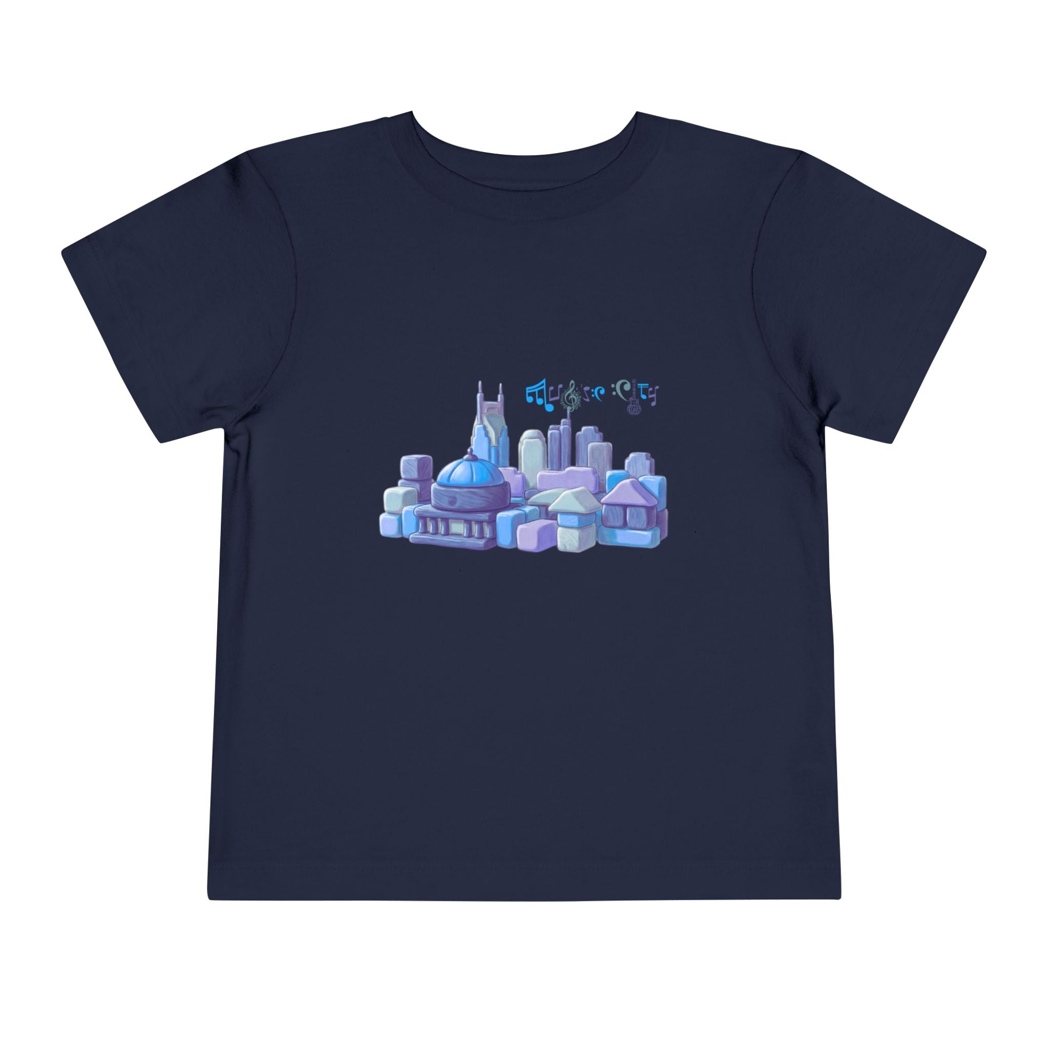 Boy's Toddler Tee with Blue MusicCityscape