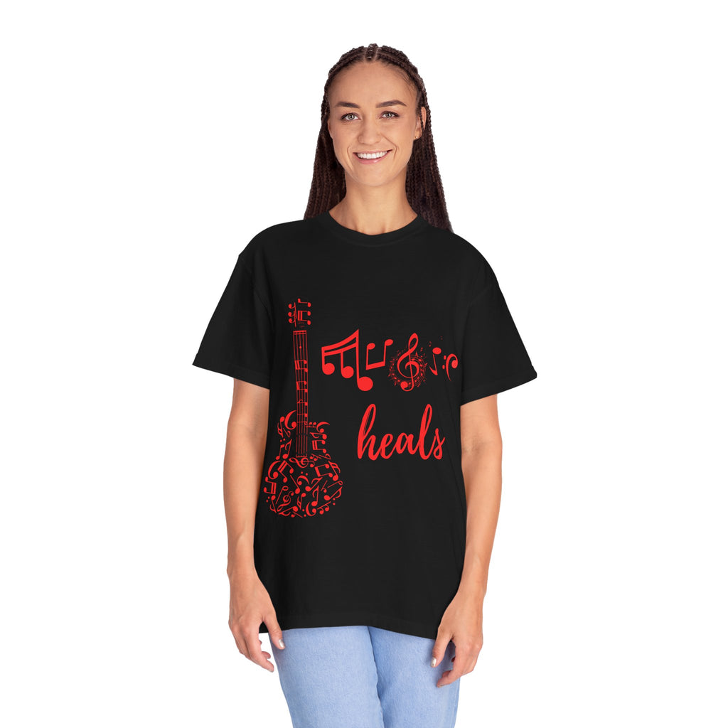 "Music Heals" Graphic Tee - Red