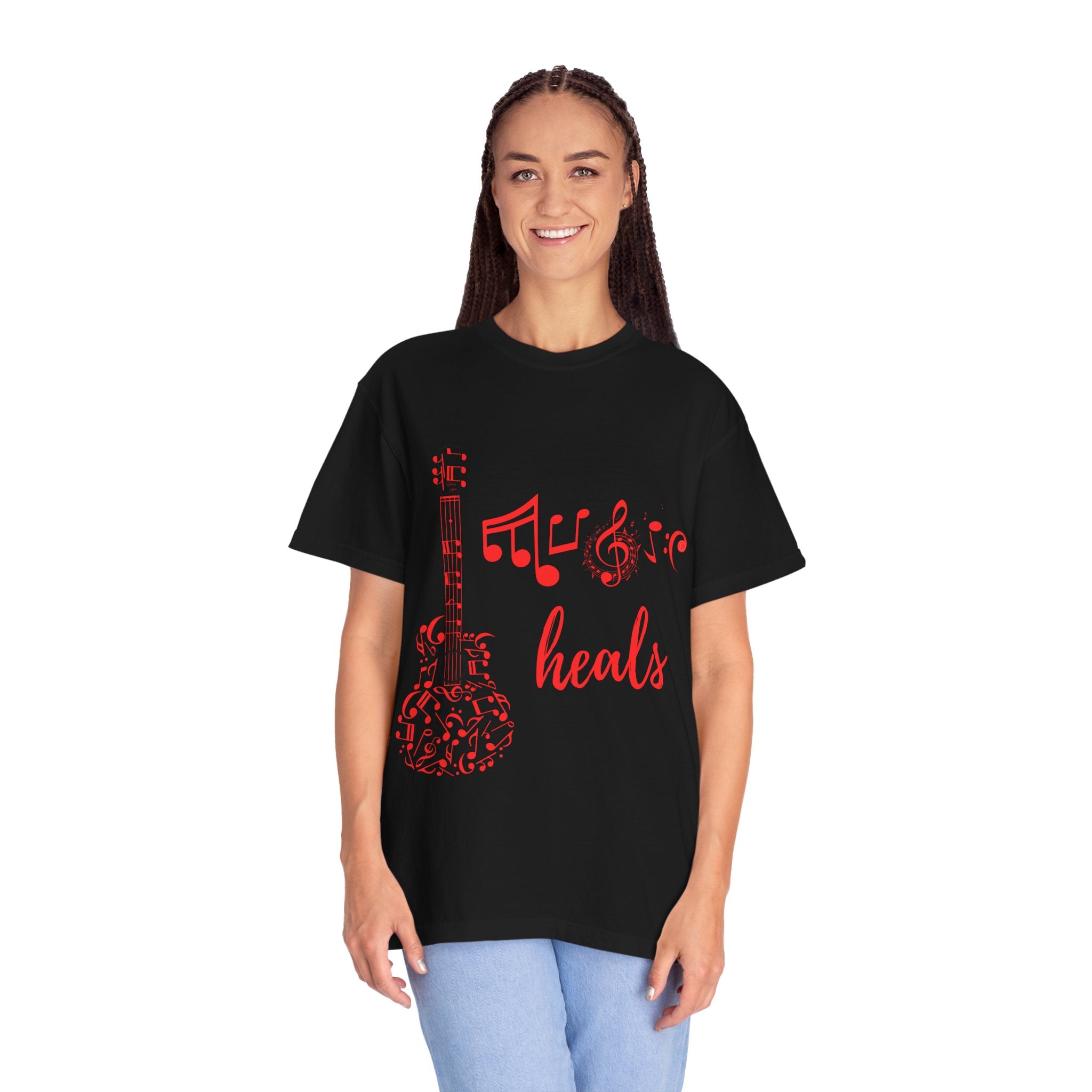 "Music Heals" Graphic Tee - Red