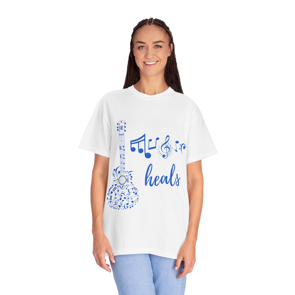 "Music Heals" Graphic Tee - Blue