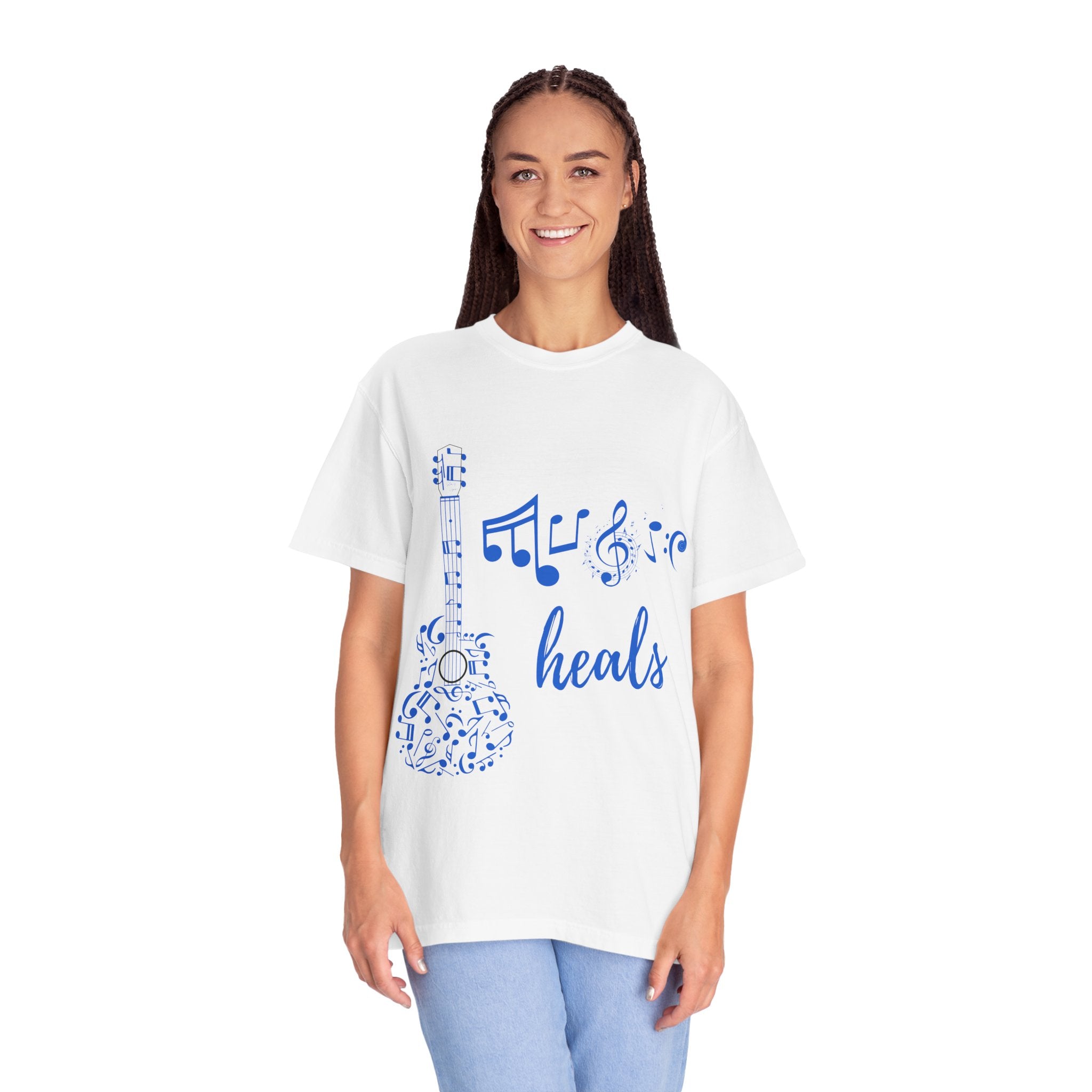 "Music Heals" Graphic Tee - Blue