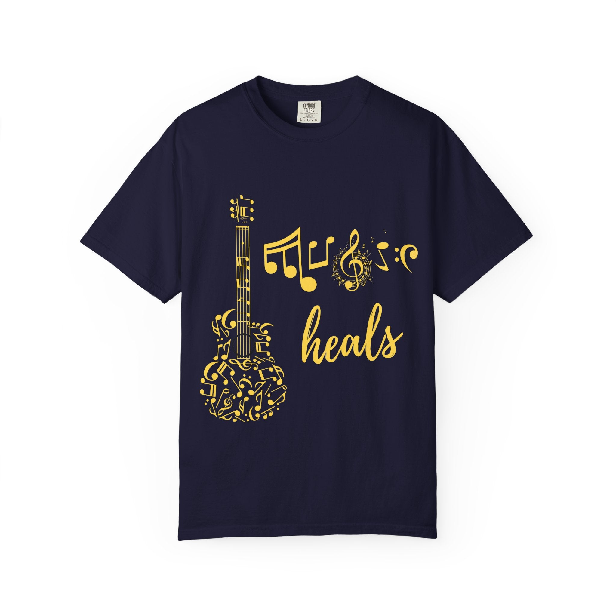 "Music Heals" Graphic Tee - Yellow