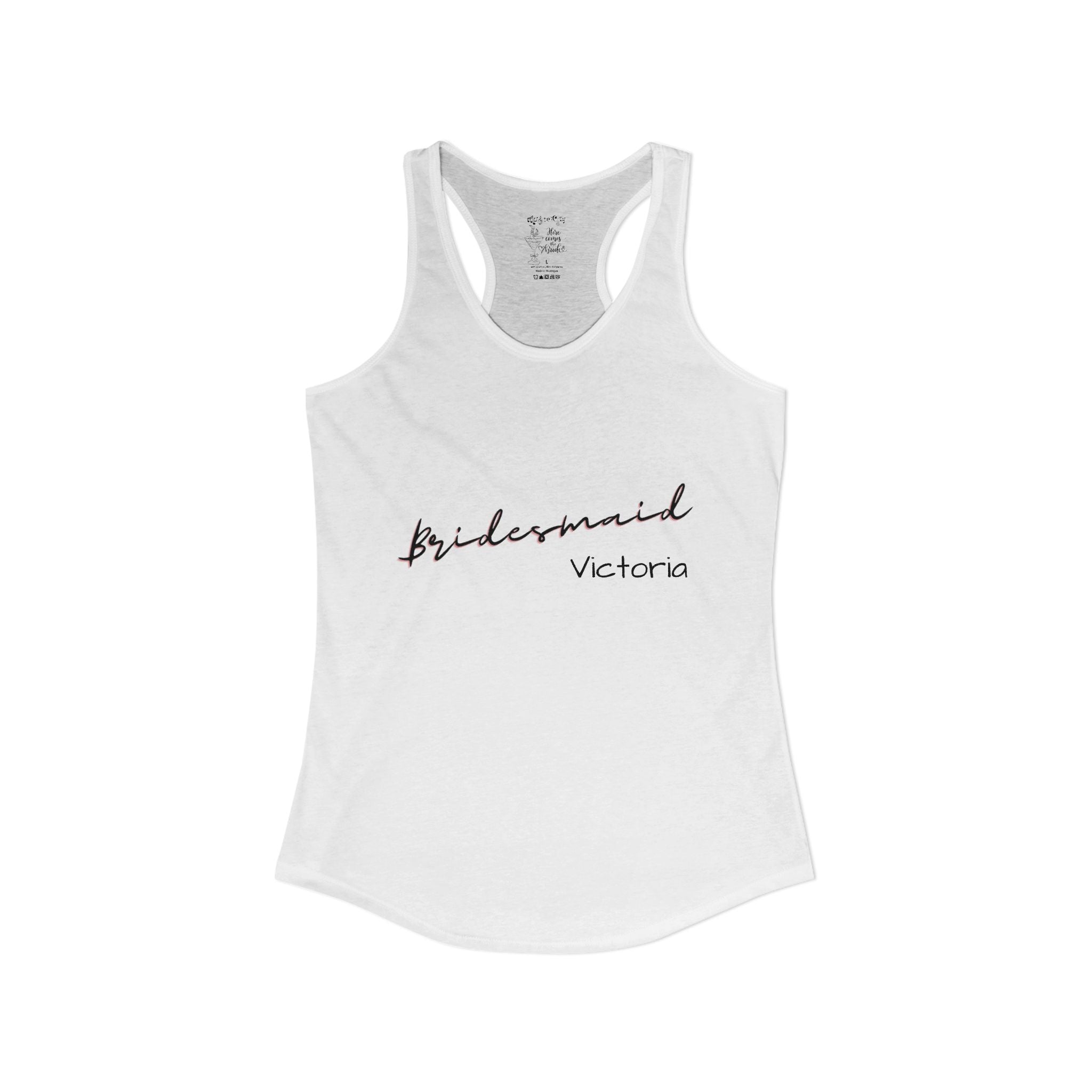 "Music City Bride Tribe" Script Racerback Tank Top "Bridesmaid" - Bachelorette Weekend Attire