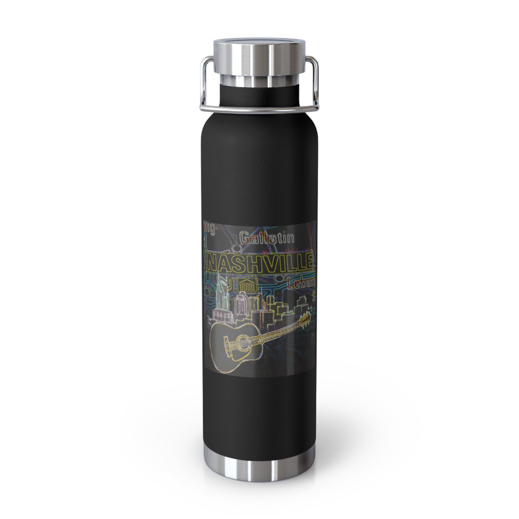 Music City Artistic Skyline Map Vacuum-Insulated Bottle