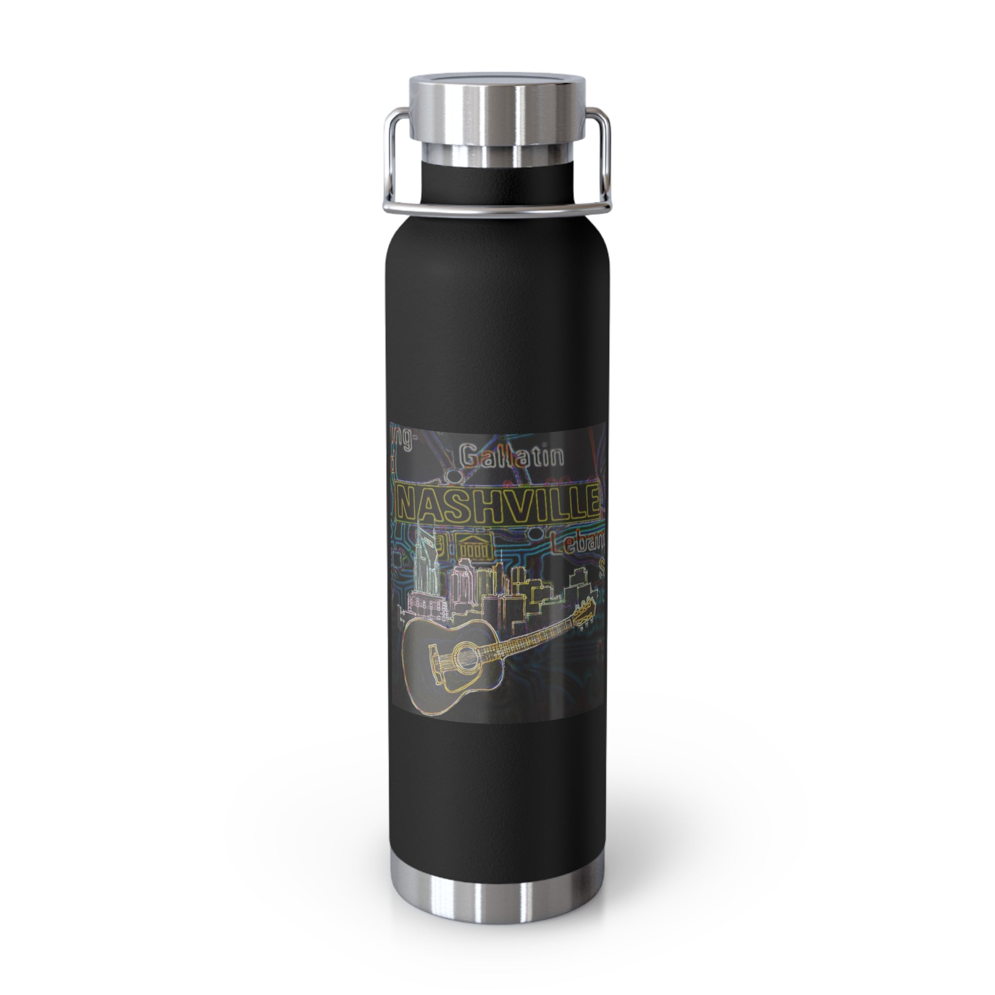 Music City Artistic Skyline Map Vacuum-Insulated Bottle