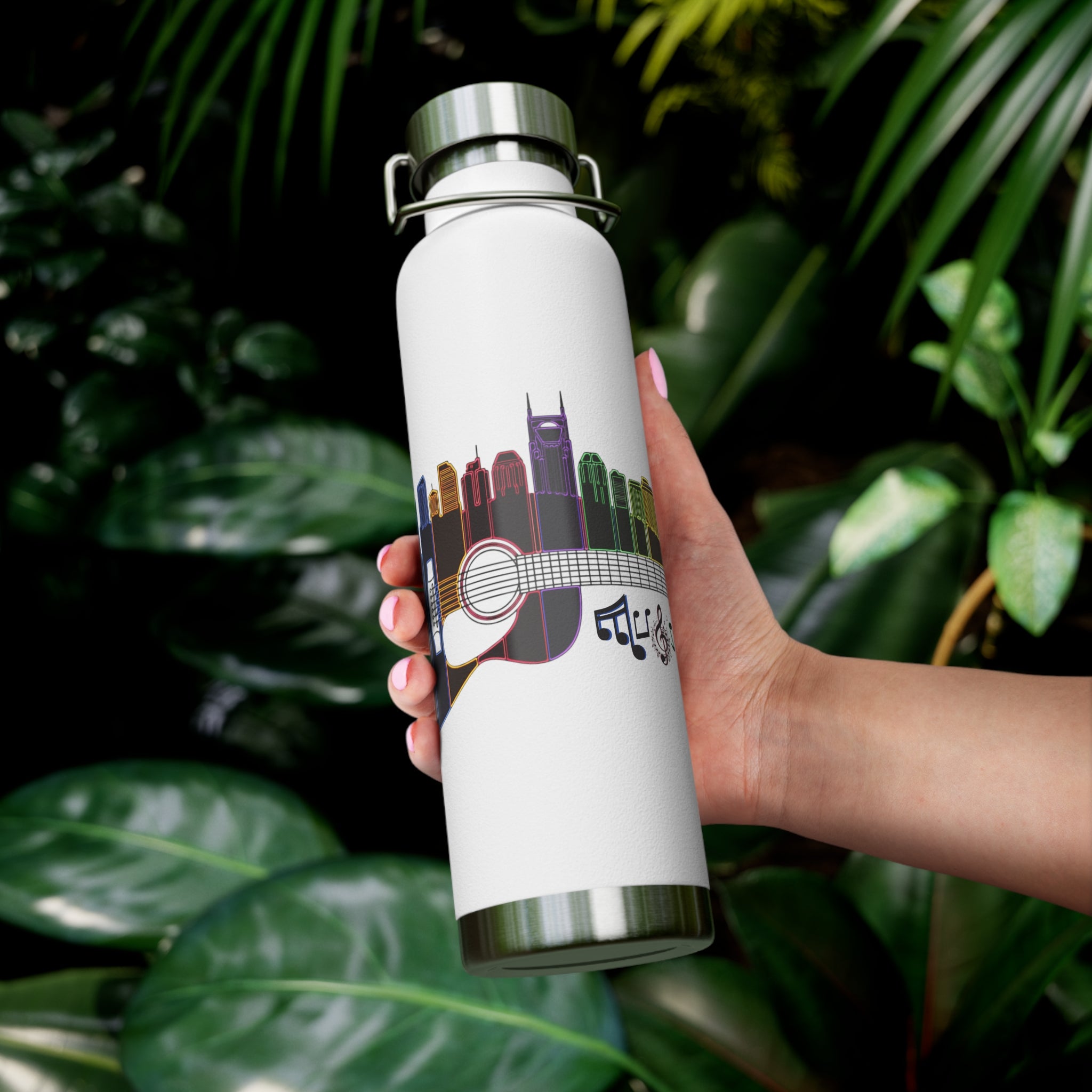 Artistic Music City Skyline Guitar Vacuum-Insulated Bottle